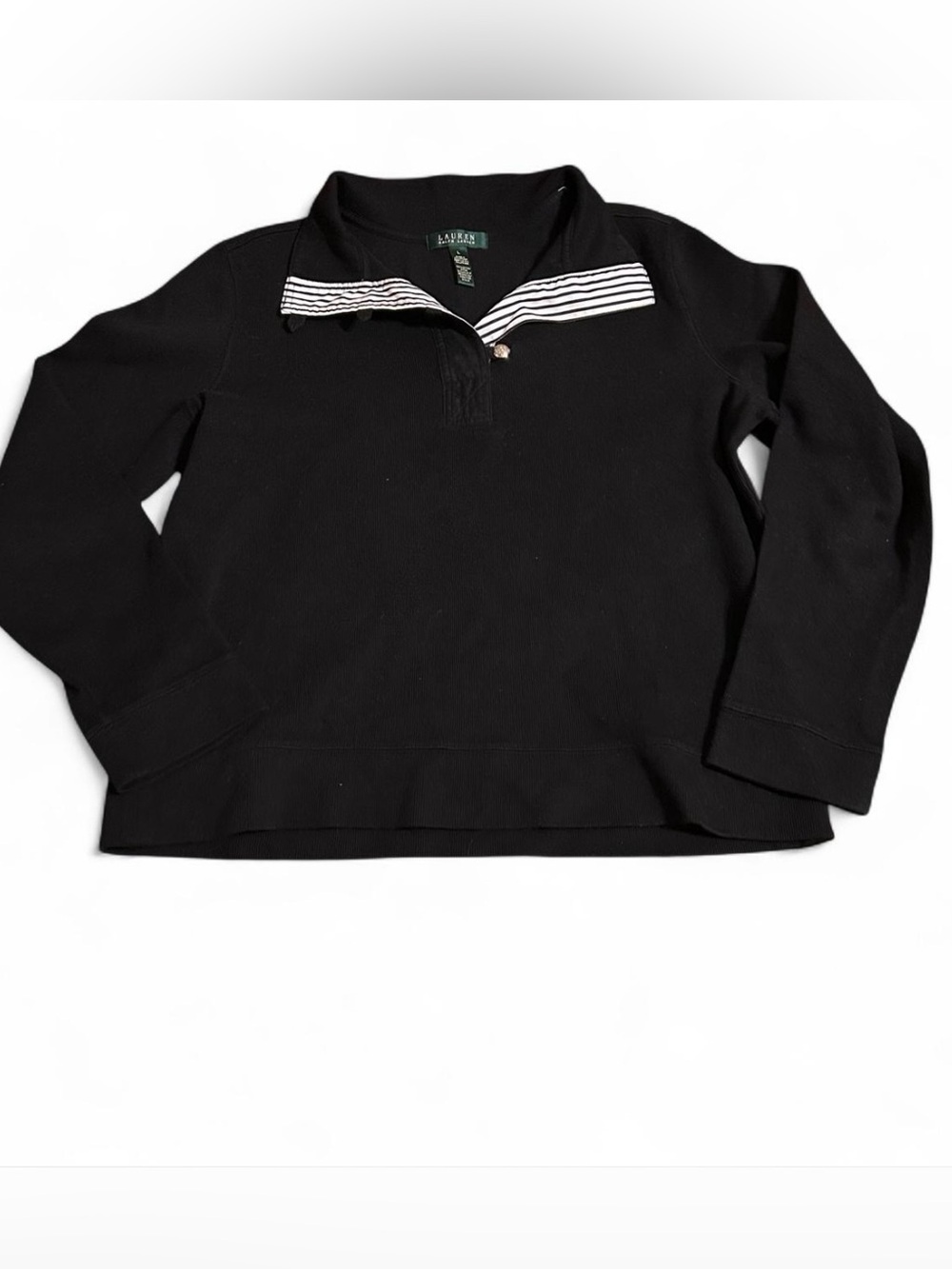 lauren ralph lauren black pullover sweater with collar